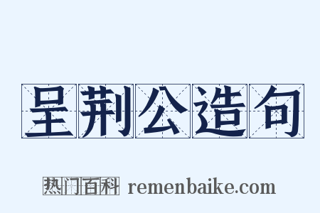 呈荆公造句是什么意思的图片